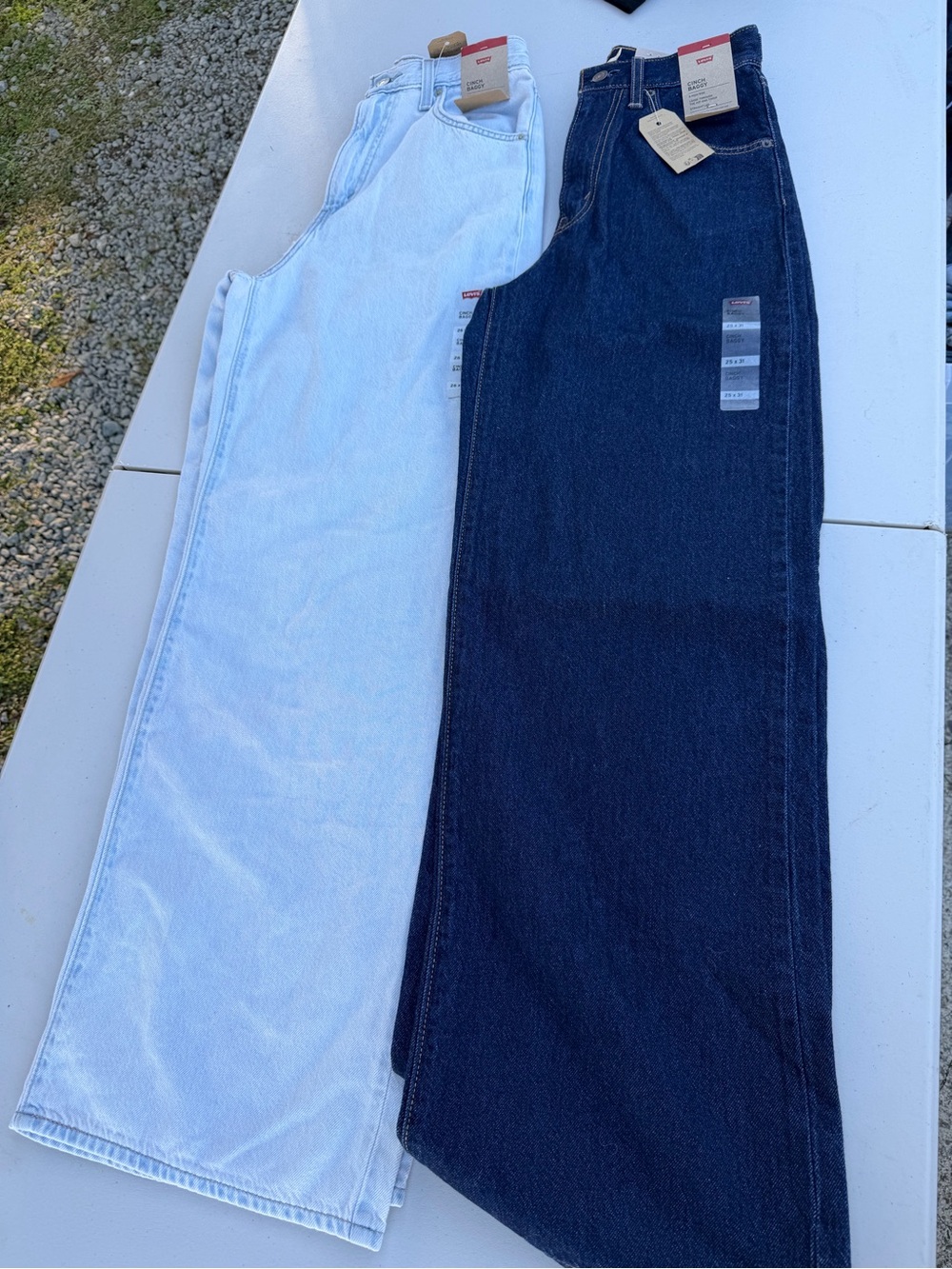 Levi's women’s baggy  Jeans — Light Blue & Dark Blue Duo size 25,26x32